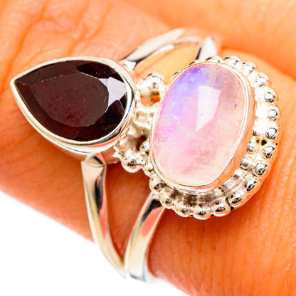 Pink Moonstone Rings handcrafted by Ana Silver Co - RING109900