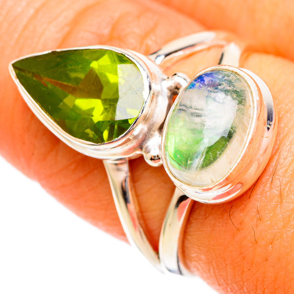 Green Moonstone Rings handcrafted by Ana Silver Co - RING109909