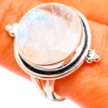 Rainbow Moonstone Rings handcrafted by Ana Silver Co - RING109924