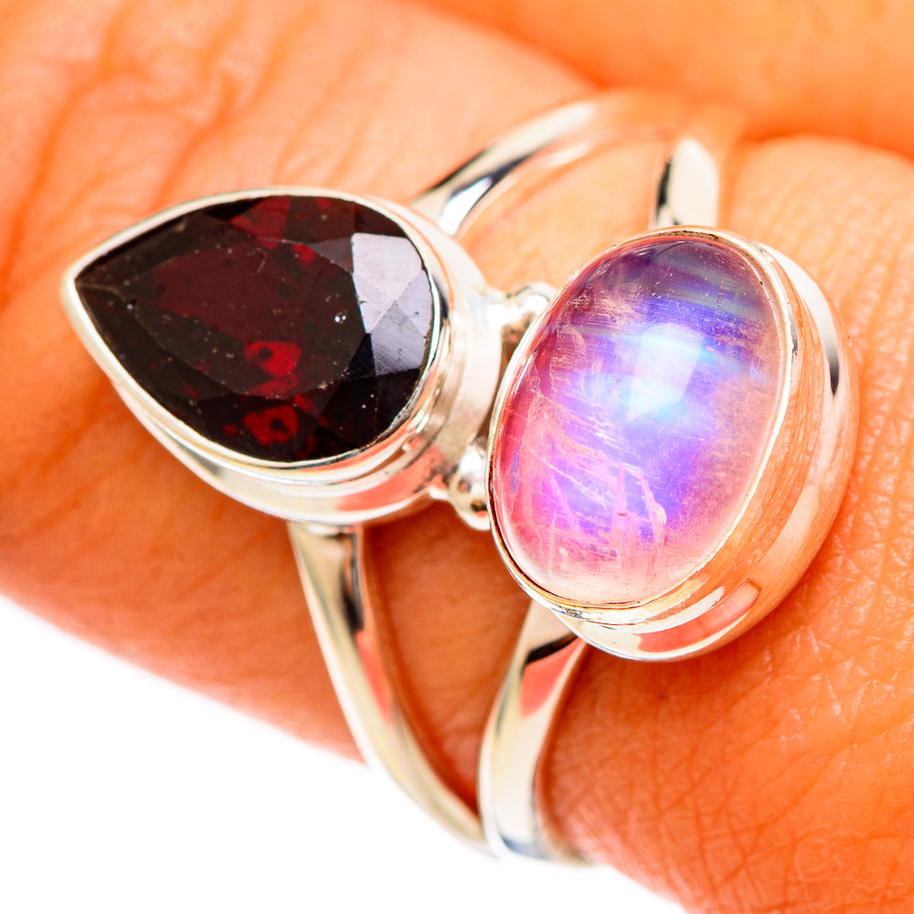 Pink Moonstone Rings handcrafted by Ana Silver Co - RING109927