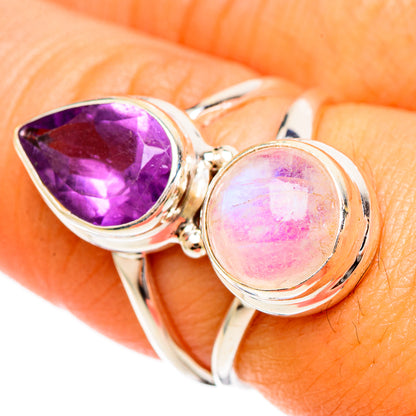 Pink Moonstone Rings handcrafted by Ana Silver Co - RING109928