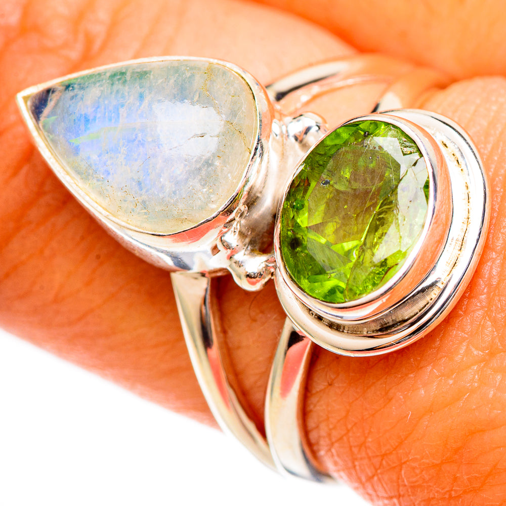 Green Moonstone Rings handcrafted by Ana Silver Co - RING109935