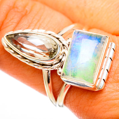 Green Moonstone Rings handcrafted by Ana Silver Co - RING109936