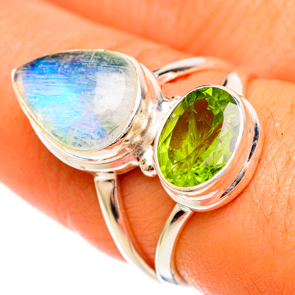 Green Moonstone Rings handcrafted by Ana Silver Co - RING109960