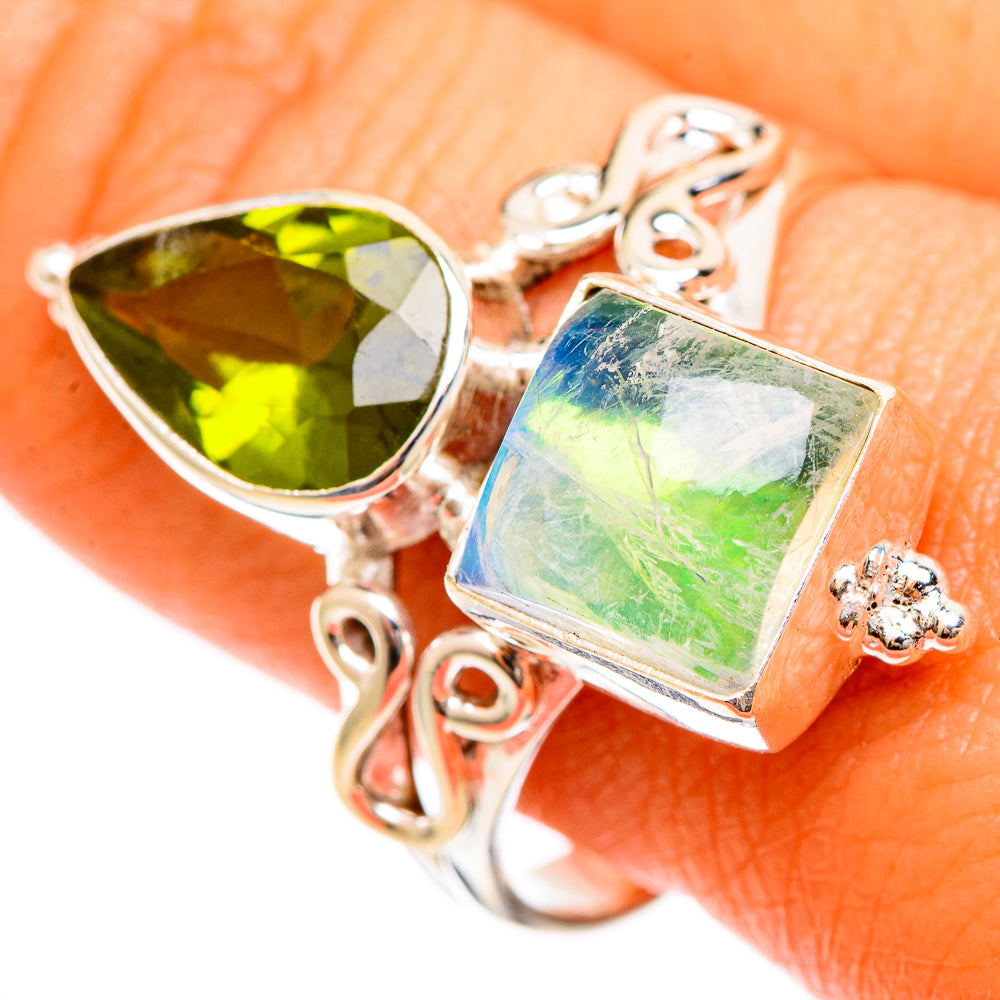 Green Moonstone Rings handcrafted by Ana Silver Co - RING109961