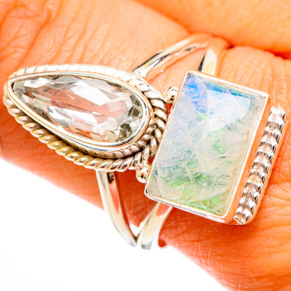 Green Moonstone Rings handcrafted by Ana Silver Co - RING109963