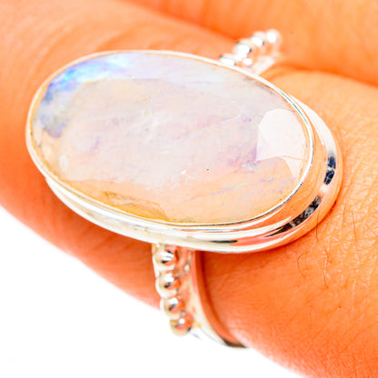 Rainbow Moonstone Rings handcrafted by Ana Silver Co - RING109974