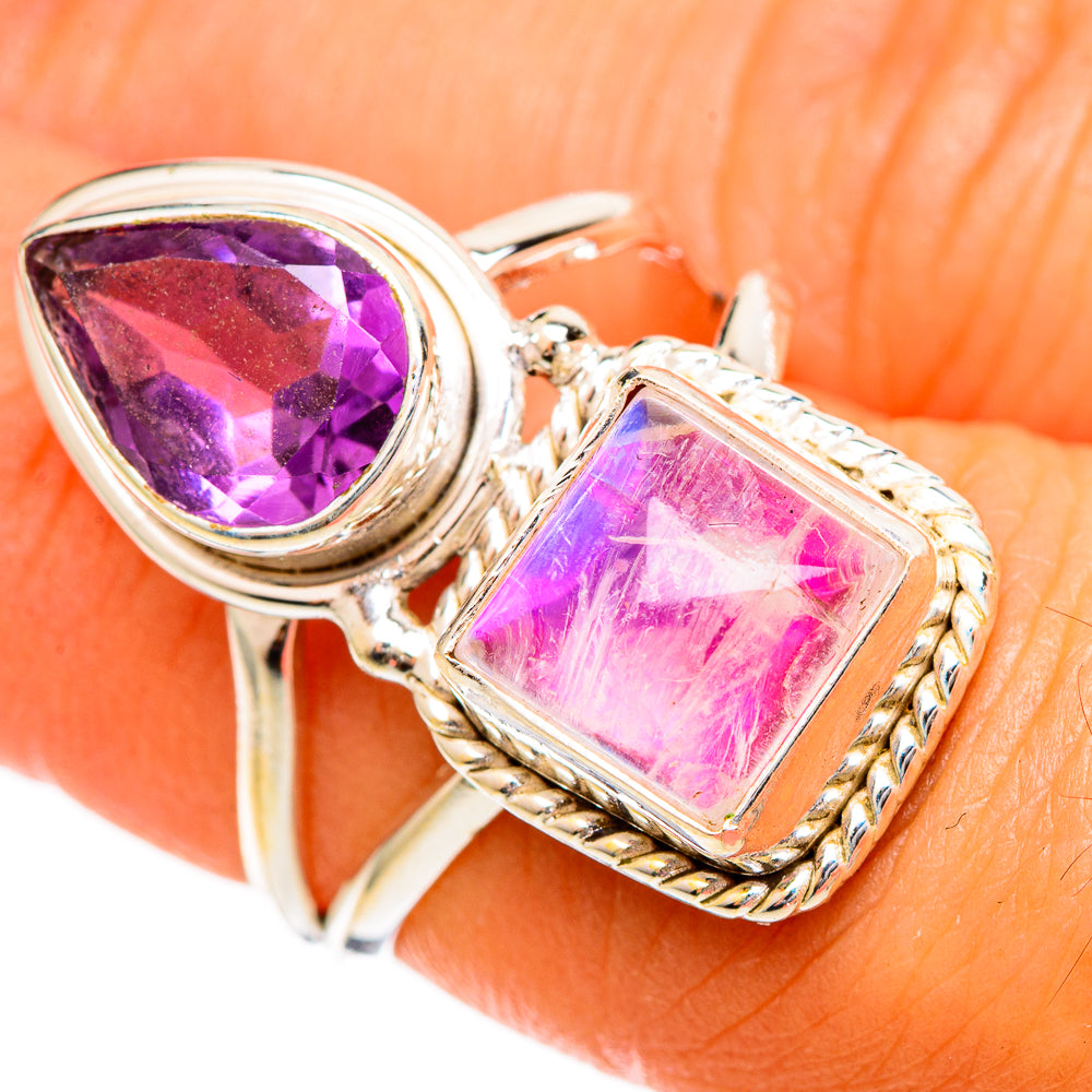Pink Moonstone Rings handcrafted by Ana Silver Co - RING109979