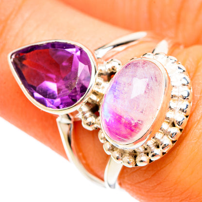 Pink Moonstone Rings handcrafted by Ana Silver Co - RING109982