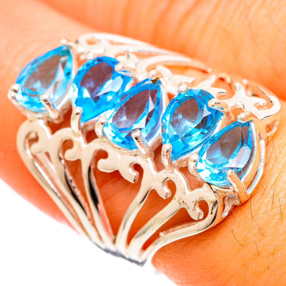 Blue Topaz Rings handcrafted by Ana Silver Co - RING109983