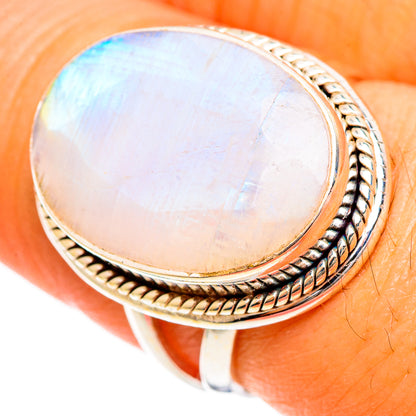 Rainbow Moonstone Rings handcrafted by Ana Silver Co - RING110002