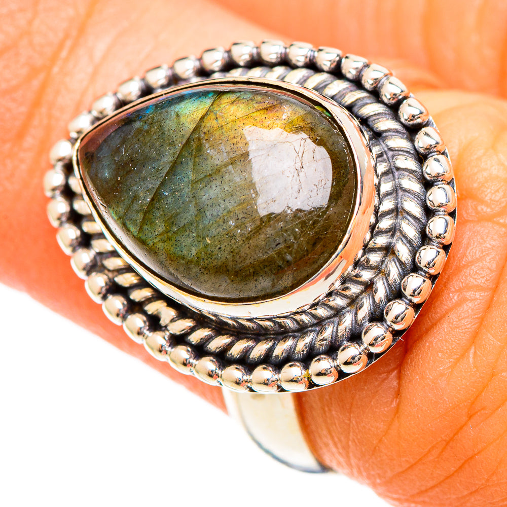 Labradorite Rings handcrafted by Ana Silver Co - RING110008