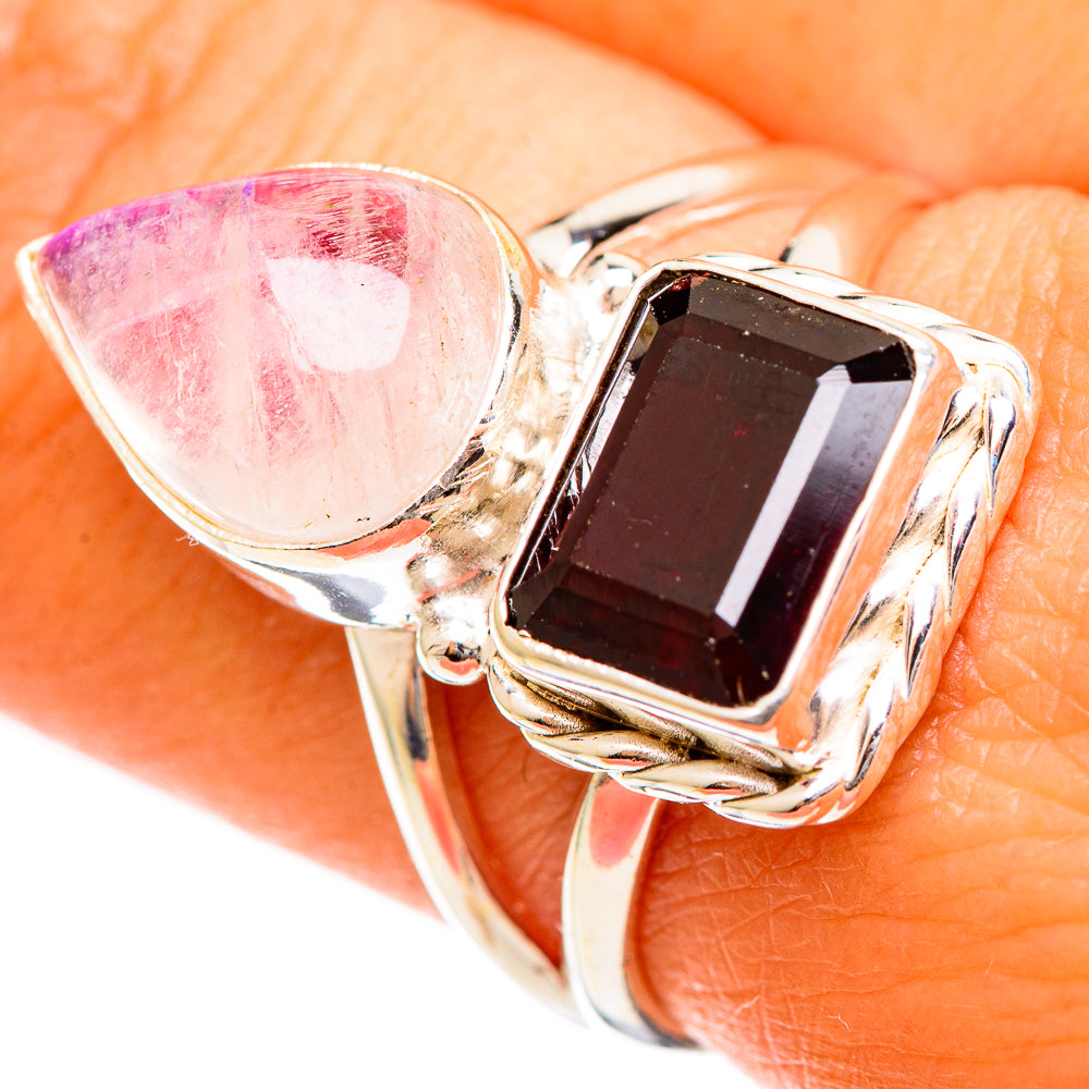 Pink Moonstone Rings handcrafted by Ana Silver Co - RING110009