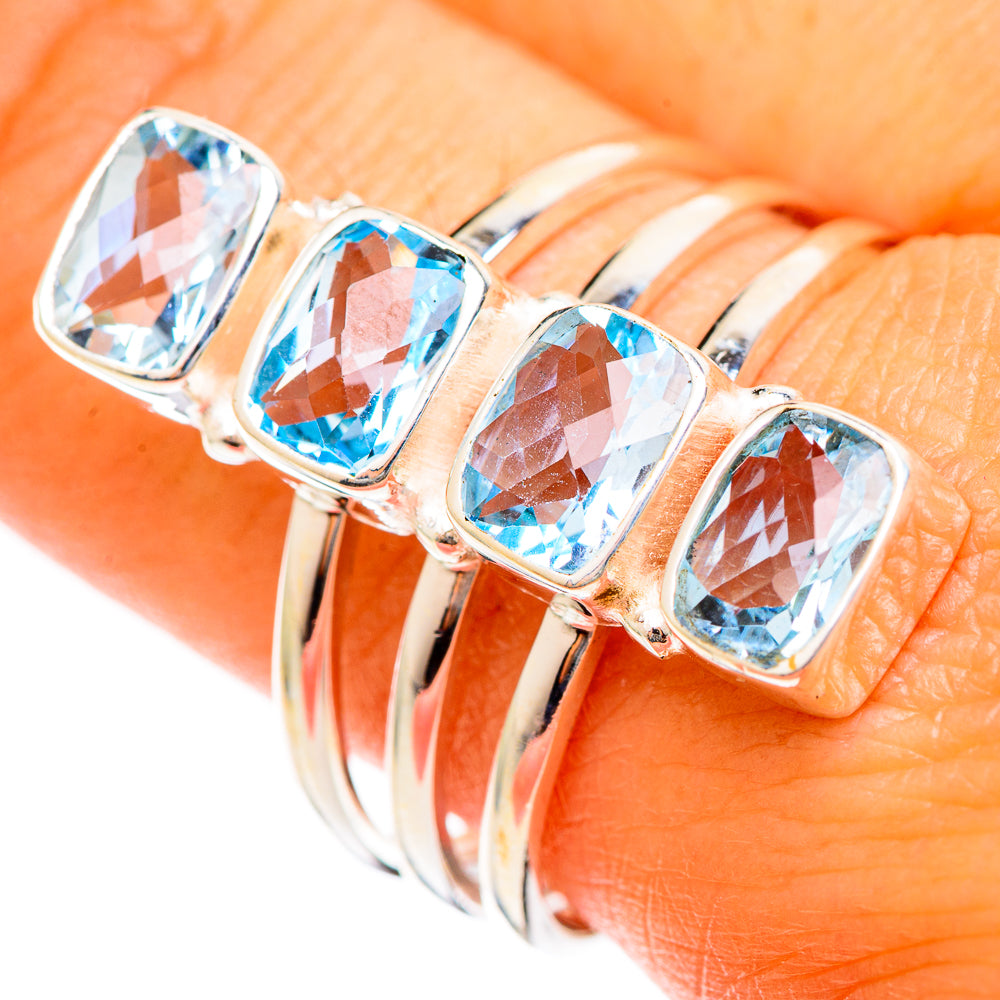 Blue Topaz Rings handcrafted by Ana Silver Co - RING110016