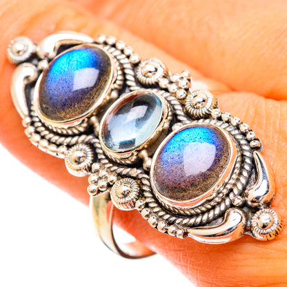 Labradorite Rings handcrafted by Ana Silver Co - RING110017