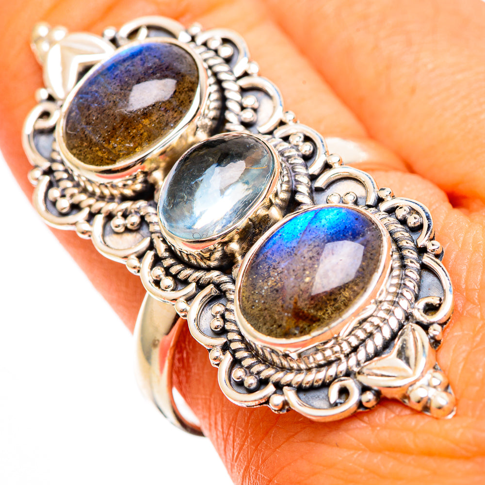 Labradorite Rings handcrafted by Ana Silver Co - RING110019
