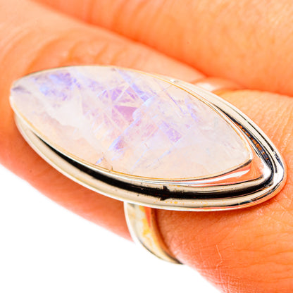 Rainbow Moonstone Rings handcrafted by Ana Silver Co - RING110044