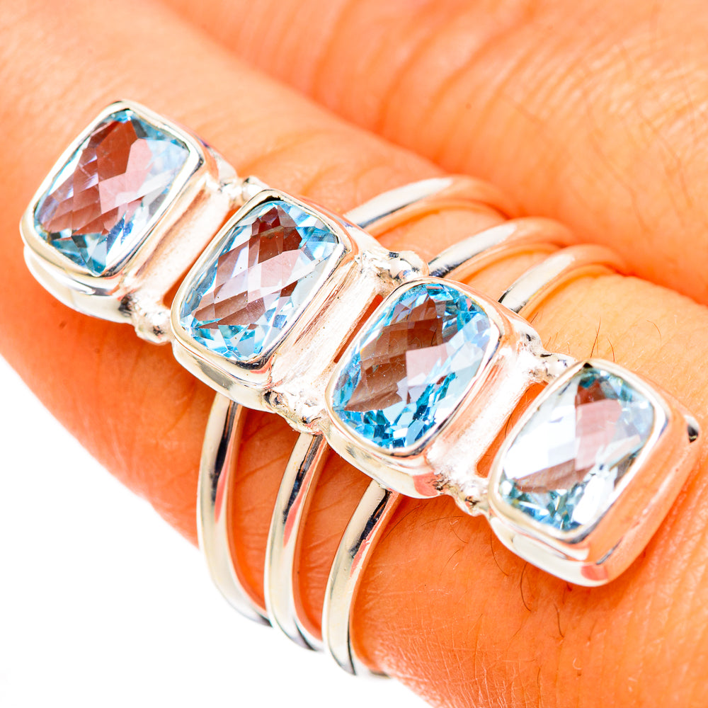Blue Topaz Rings handcrafted by Ana Silver Co - RING110049