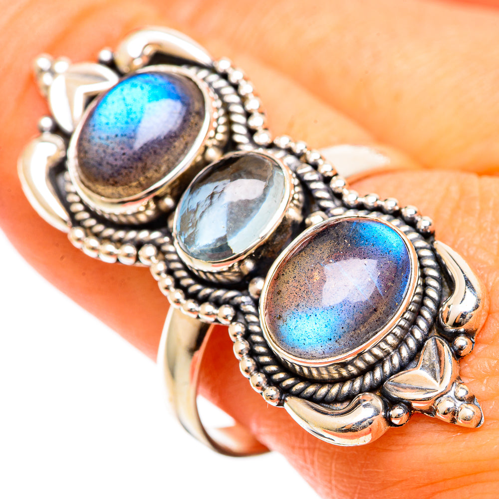 Labradorite Rings handcrafted by Ana Silver Co - RING110054