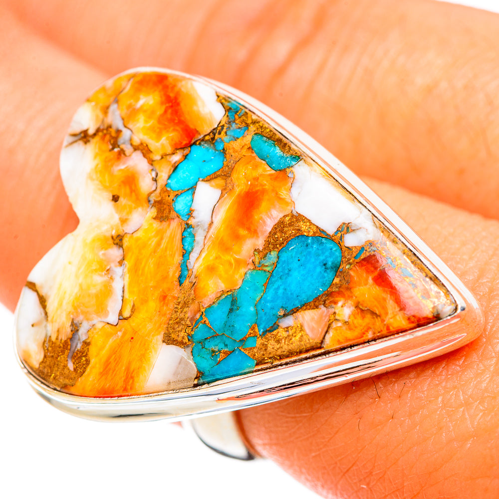 Spiny Oyster Turquoise Rings handcrafted by Ana Silver Co - RING110082