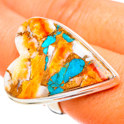 Spiny Oyster Turquoise Rings handcrafted by Ana Silver Co - RING110082