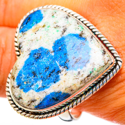 K2 Blue Azurite Rings handcrafted by Ana Silver Co - RING110086