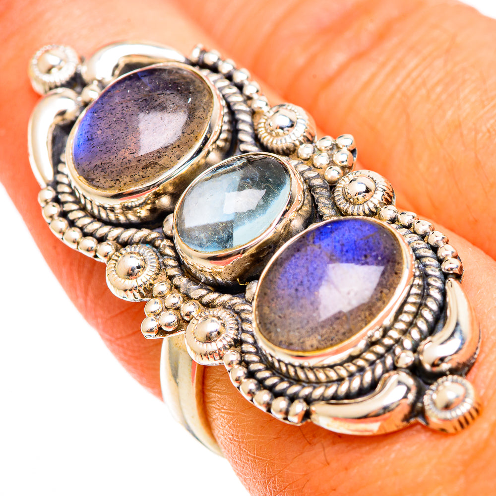 Labradorite Rings handcrafted by Ana Silver Co - RING110089
