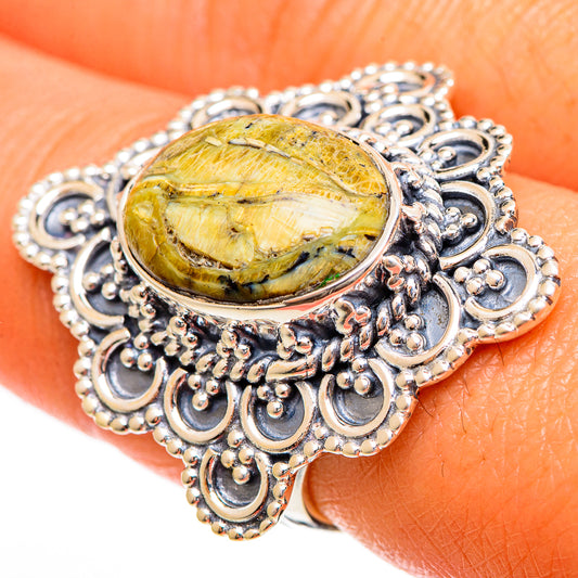 Rainforest Jasper Rings handcrafted by Ana Silver Co - RING110098