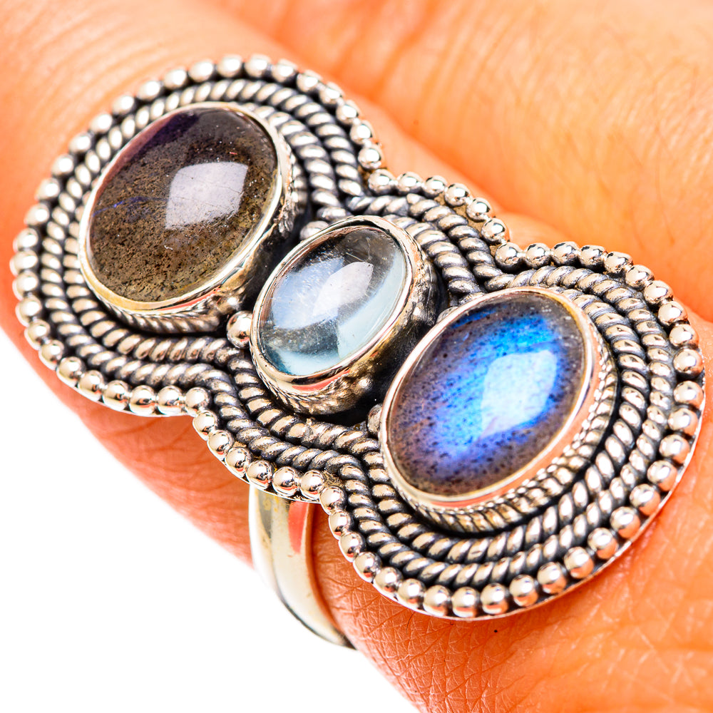 Labradorite Rings handcrafted by Ana Silver Co - RING110124