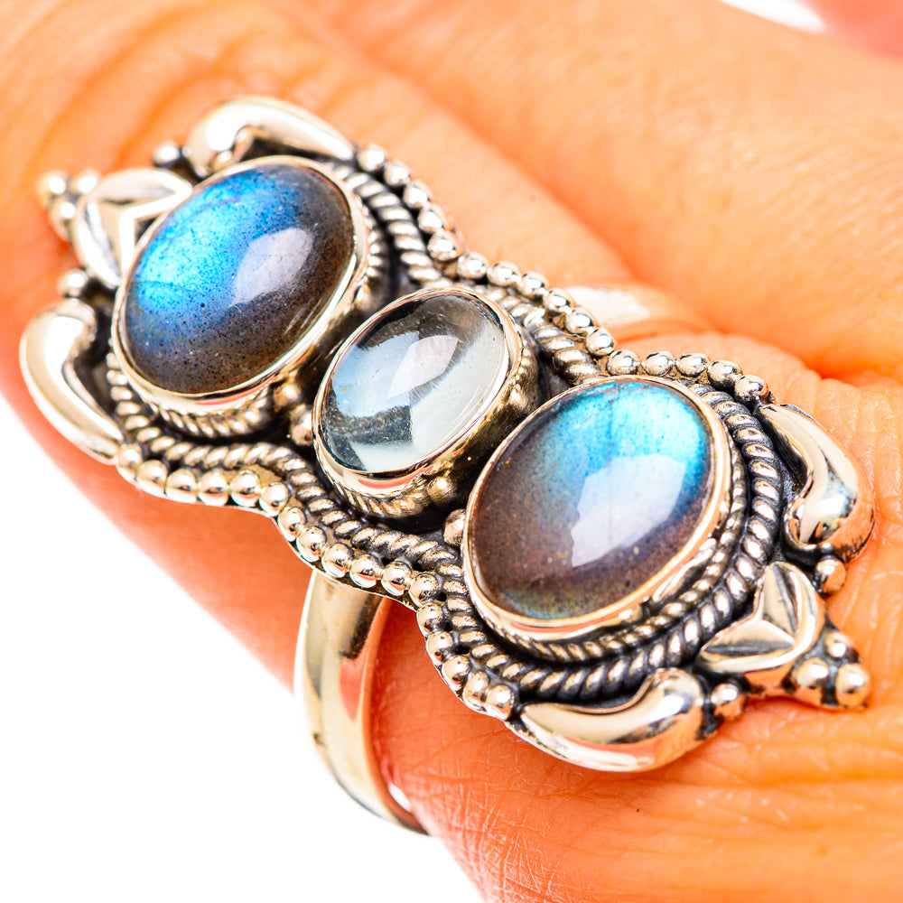 Labradorite Rings handcrafted by Ana Silver Co - RING110126