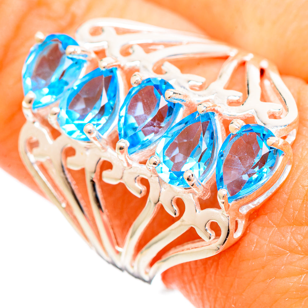 Blue Topaz Rings handcrafted by Ana Silver Co - RING110148