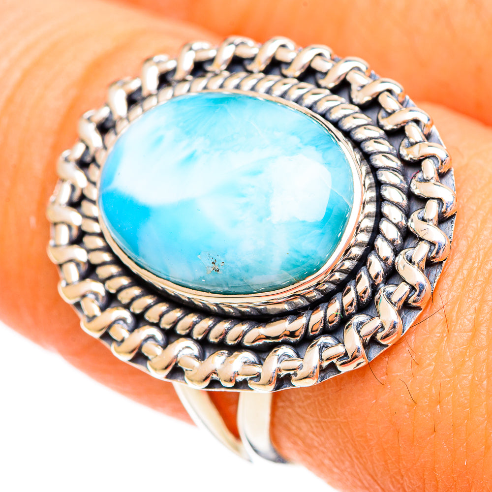 Larimar Rings handcrafted by Ana Silver Co - RING110149