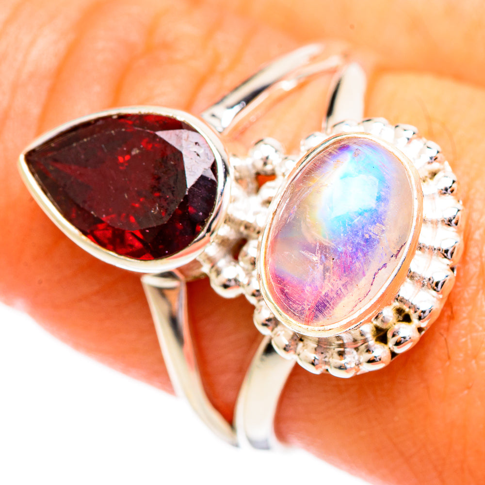 Pink Moonstone Rings handcrafted by Ana Silver Co - RING110172