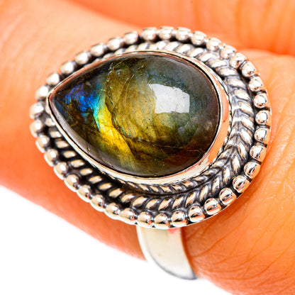 Labradorite Rings handcrafted by Ana Silver Co - RING110174