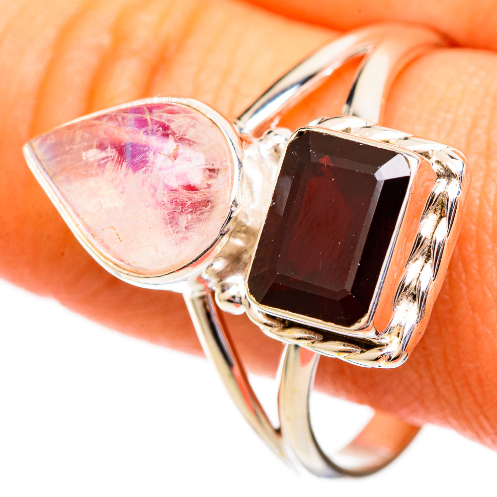 Pink Moonstone Rings handcrafted by Ana Silver Co - RING110175