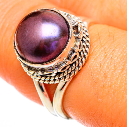 Titanium Pearl Rings handcrafted by Ana Silver Co - RING110193