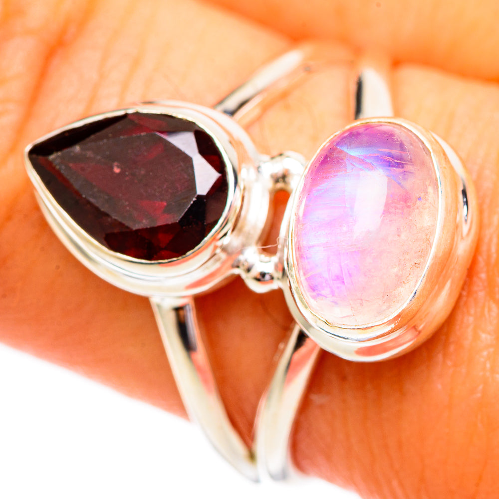 Pink Moonstone Rings handcrafted by Ana Silver Co - RING110200
