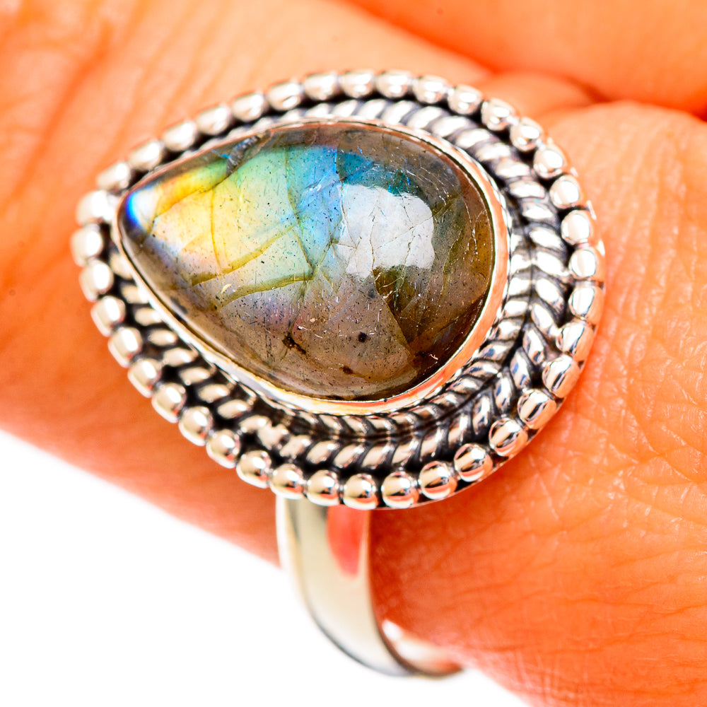 Labradorite Rings handcrafted by Ana Silver Co - RING110202