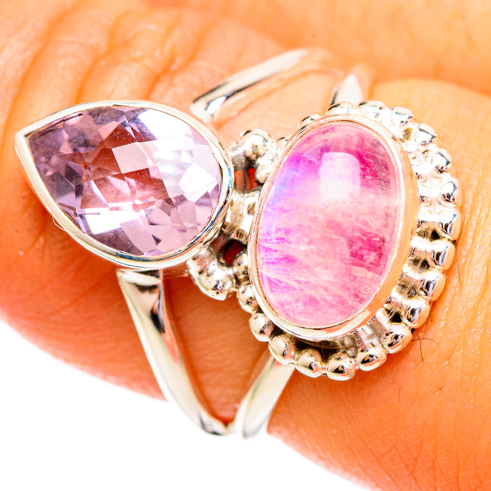 Pink Moonstone Rings handcrafted by Ana Silver Co - RING110203