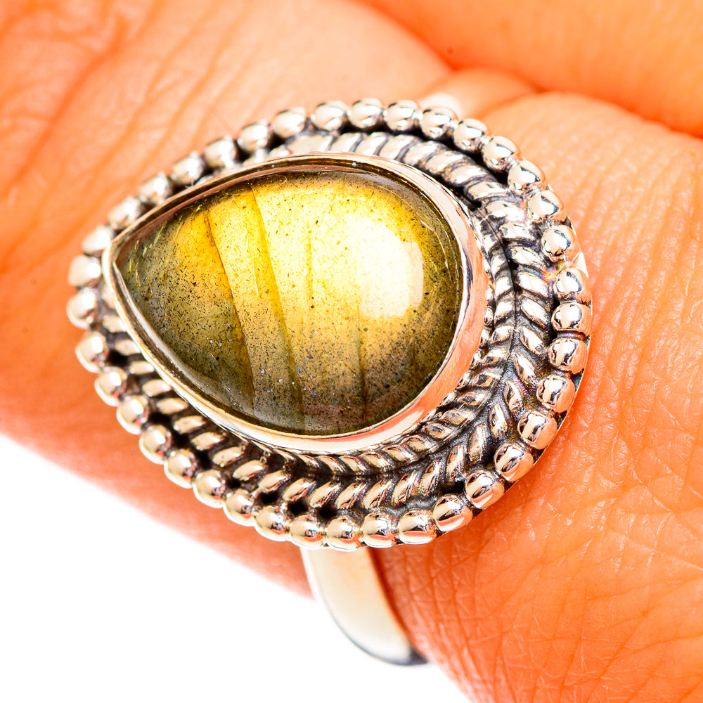 Labradorite Rings handcrafted by Ana Silver Co - RING110212