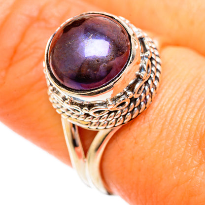 Titanium Pearl Rings handcrafted by Ana Silver Co - RING110218