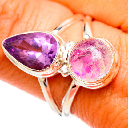 Pink Moonstone Rings handcrafted by Ana Silver Co - RING110229