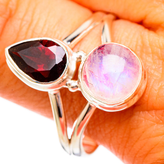 Pink Moonstone Rings handcrafted by Ana Silver Co - RING110231