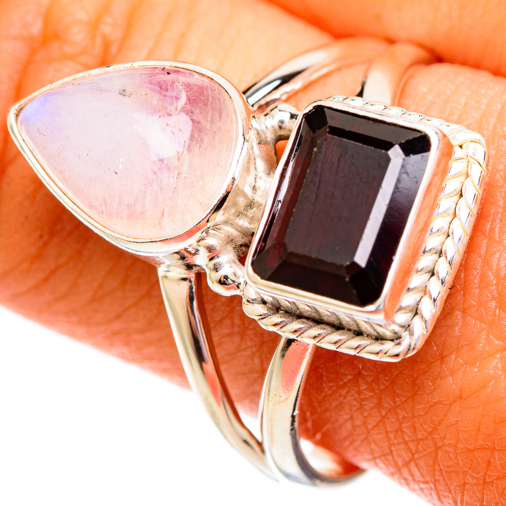 Pink Moonstone Rings handcrafted by Ana Silver Co - RING110243
