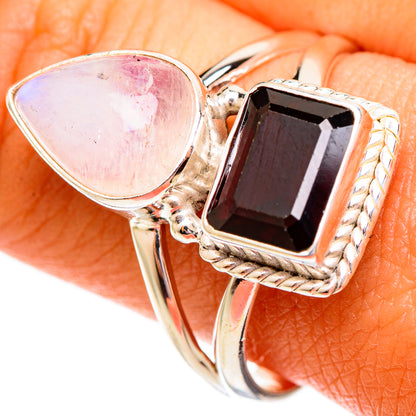 Pink Moonstone Rings handcrafted by Ana Silver Co - RING110243
