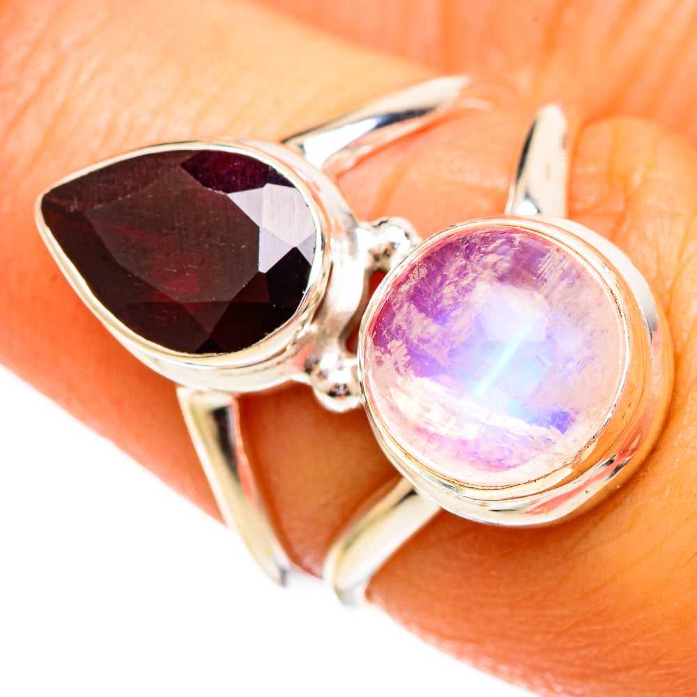 Pink Moonstone Rings handcrafted by Ana Silver Co - RING110244