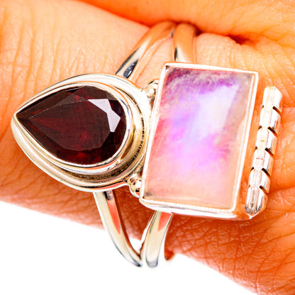Pink Moonstone Rings handcrafted by Ana Silver Co - RING110245