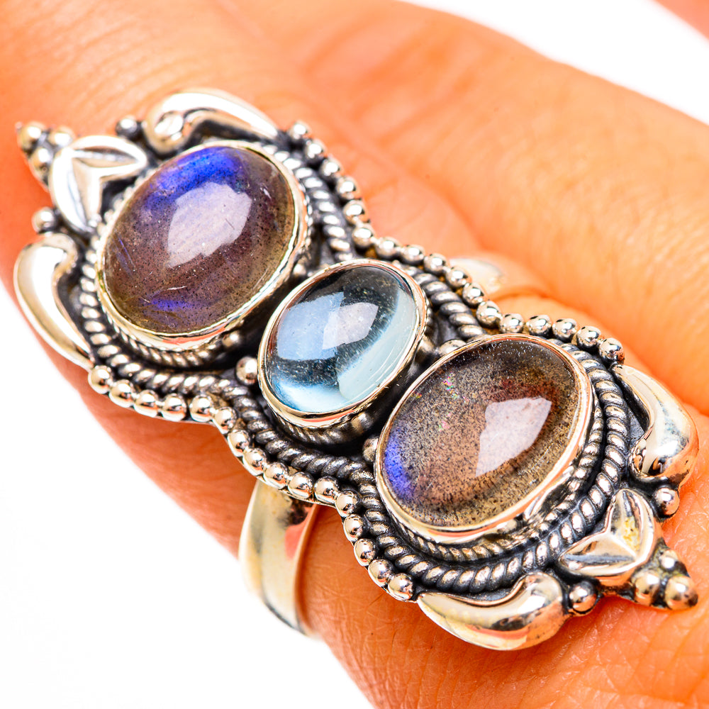 Labradorite Rings handcrafted by Ana Silver Co - RING110250