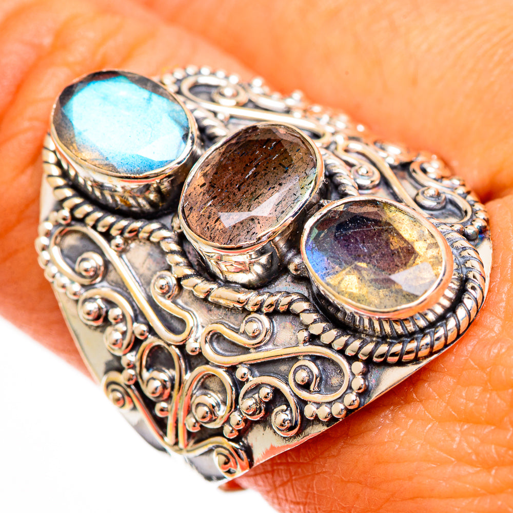 Labradorite Rings handcrafted by Ana Silver Co - RING110257