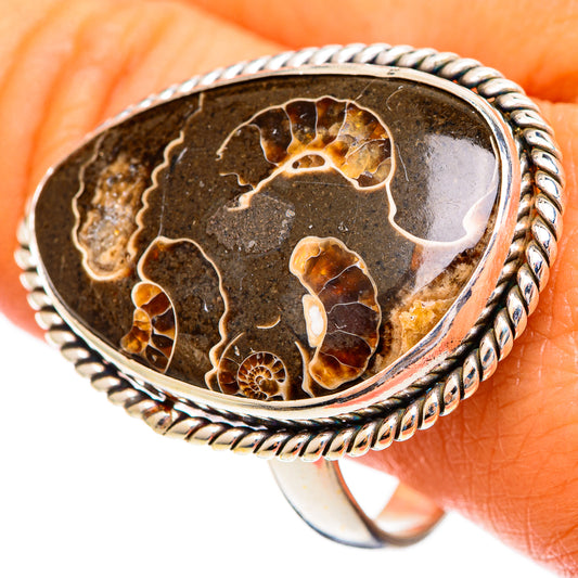 Turritella Agate Rings handcrafted by Ana Silver Co - RING110273
